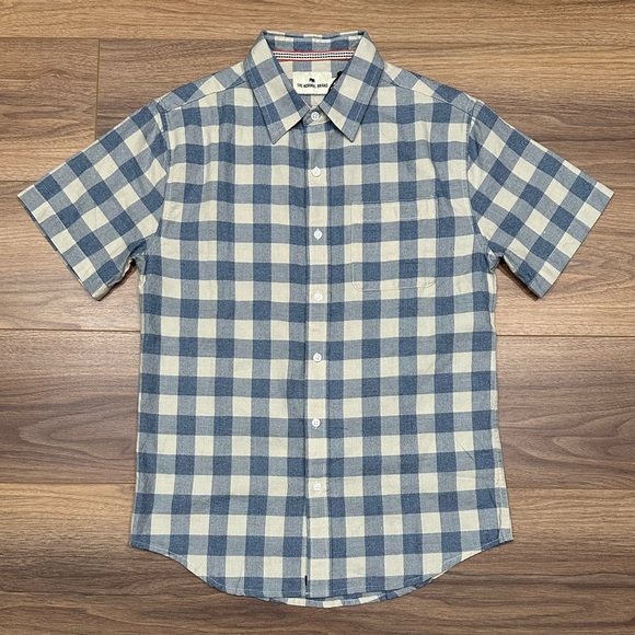 The Normal Brand Other - NEW The Normal Brand Jasper Short Sleeve Button Down Shirt in Blue Check - Small